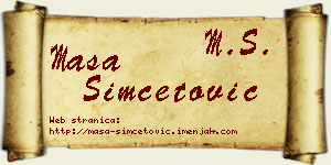 Maša Simčetović vizit kartica
